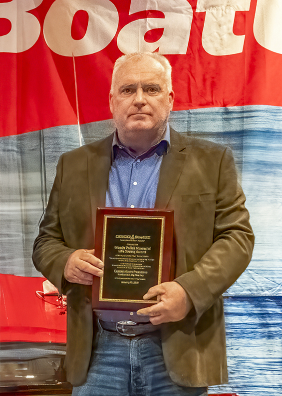 Capt. Kevin Freestone of TowBoatUS Big Pine Key, Florida, was honored with the 2024 Woody Pollak Award during the annual TowBoatUS Conference in Las Vegas for lifesaving acts.